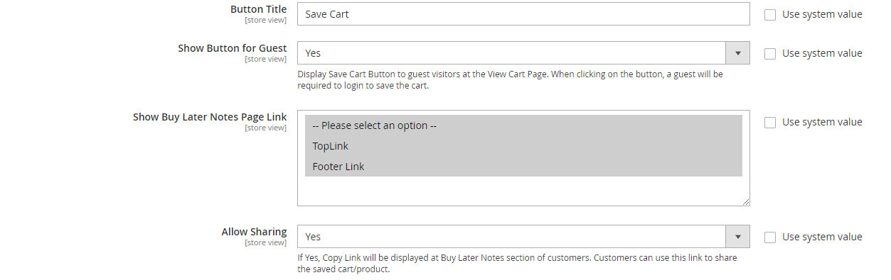 magento 2 save cart extension