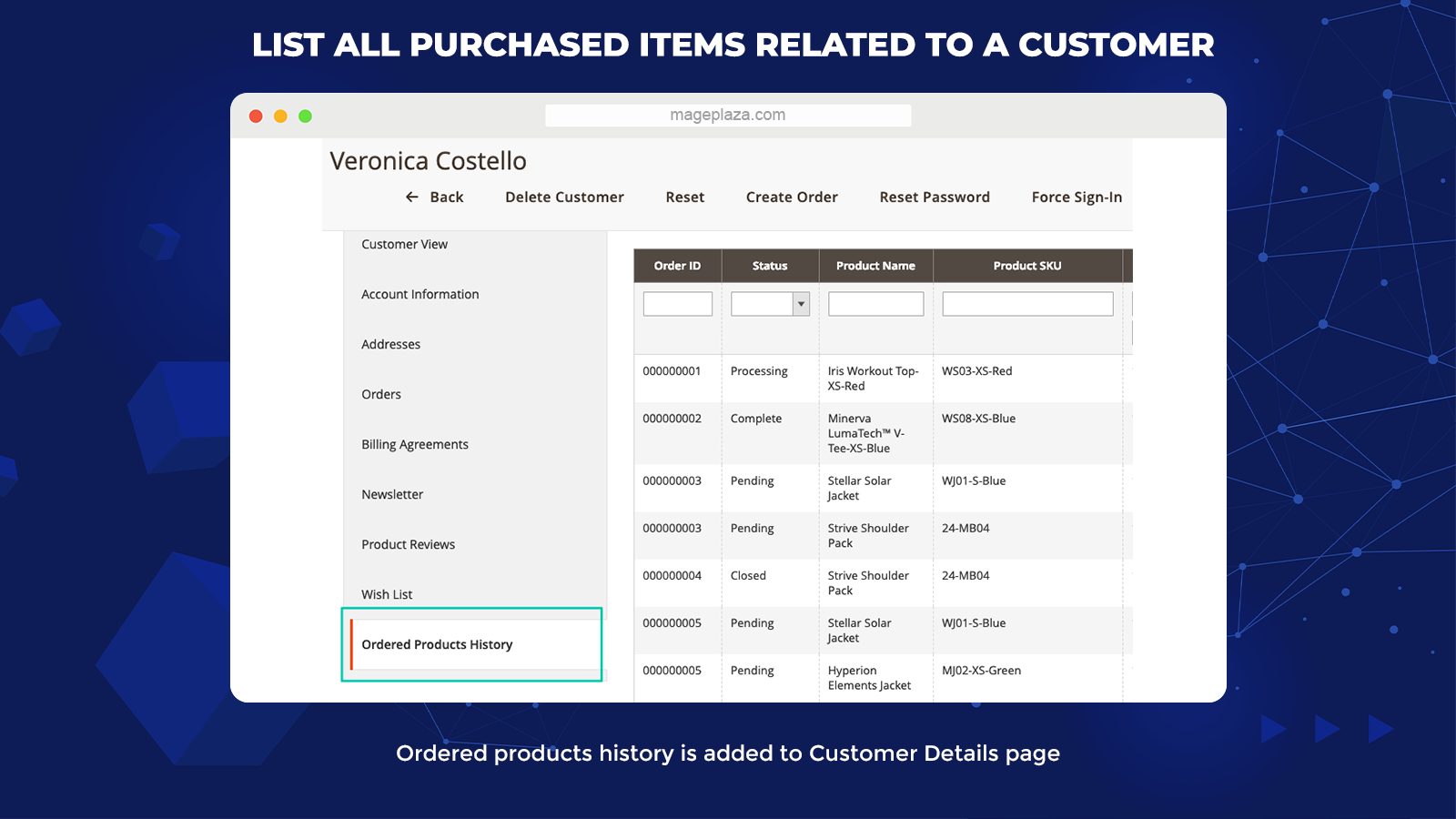 magento 2 order history extension
