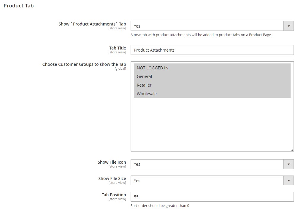 magento 2 product attachments extension product tab