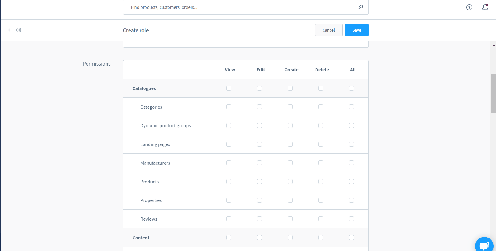 shopware 6 admin roles and permissions