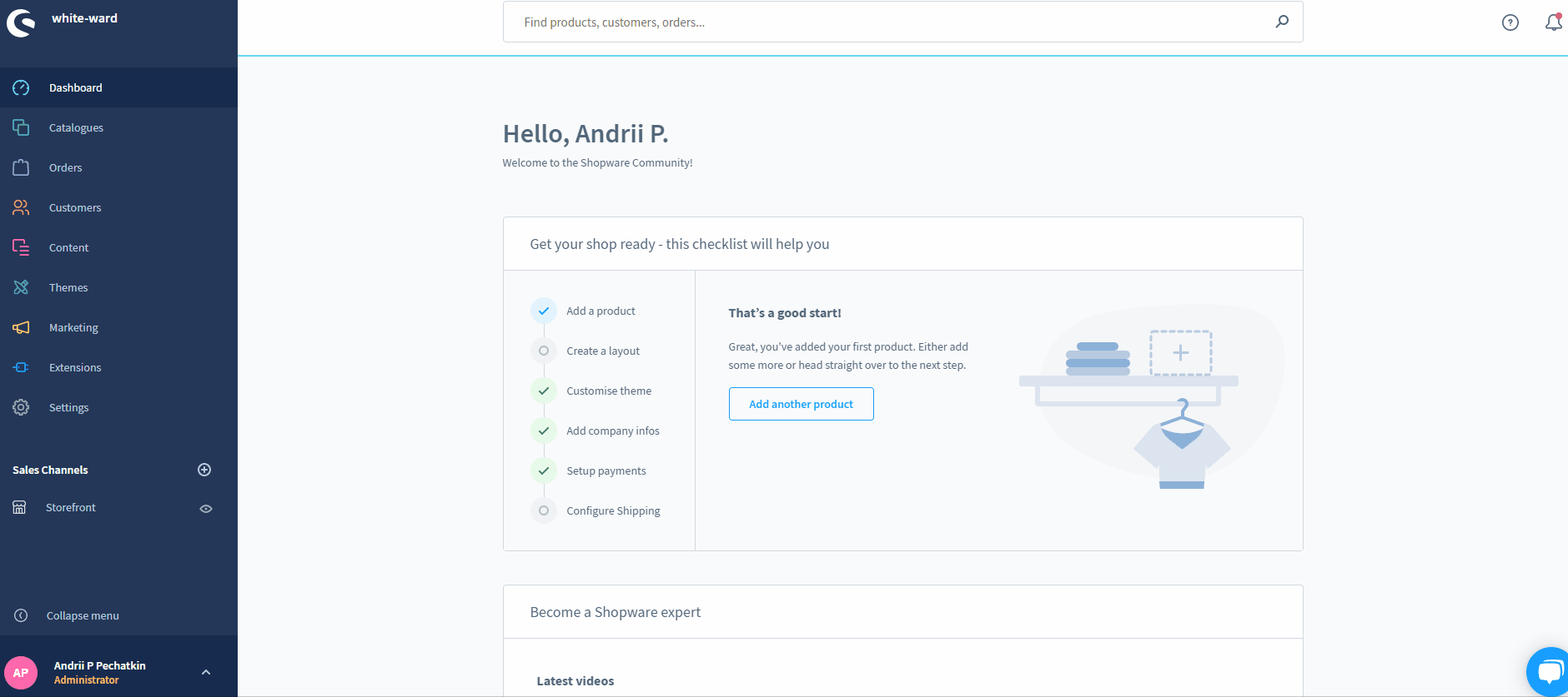 shopware 6 cart settings