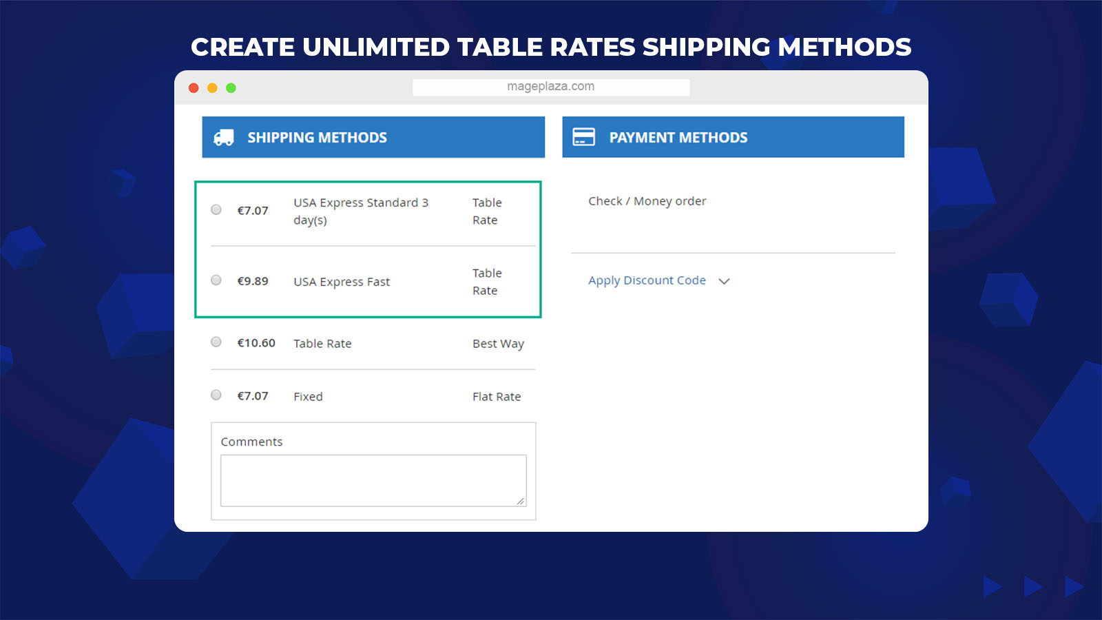 magento 2 Table Rate Shipping extension