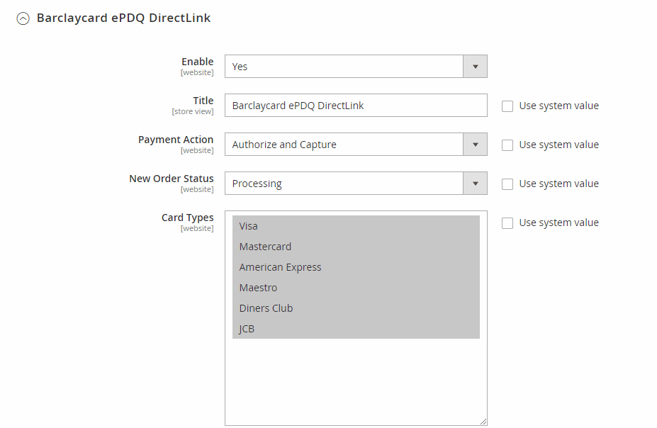 magento 2 Barclaycard extension