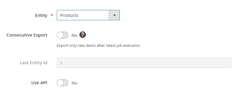 Magento Export Products to Excel: export settings