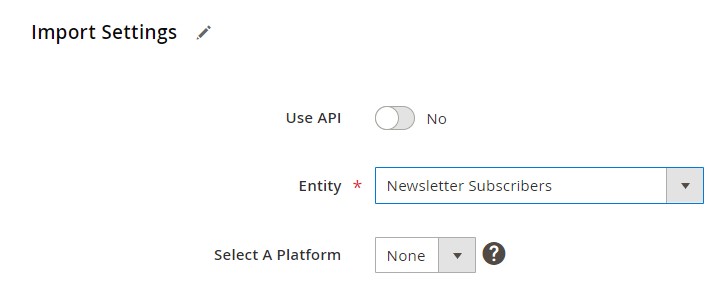 magento 2 import export newsletter subscribers: choose entity