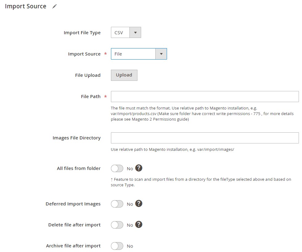 magento 2 import export newsletter subscribers: choose import source