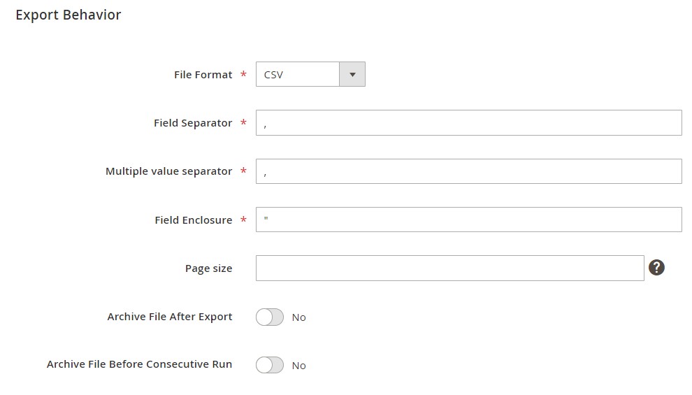 magento 2 import export newsletter subscribers: choose file format