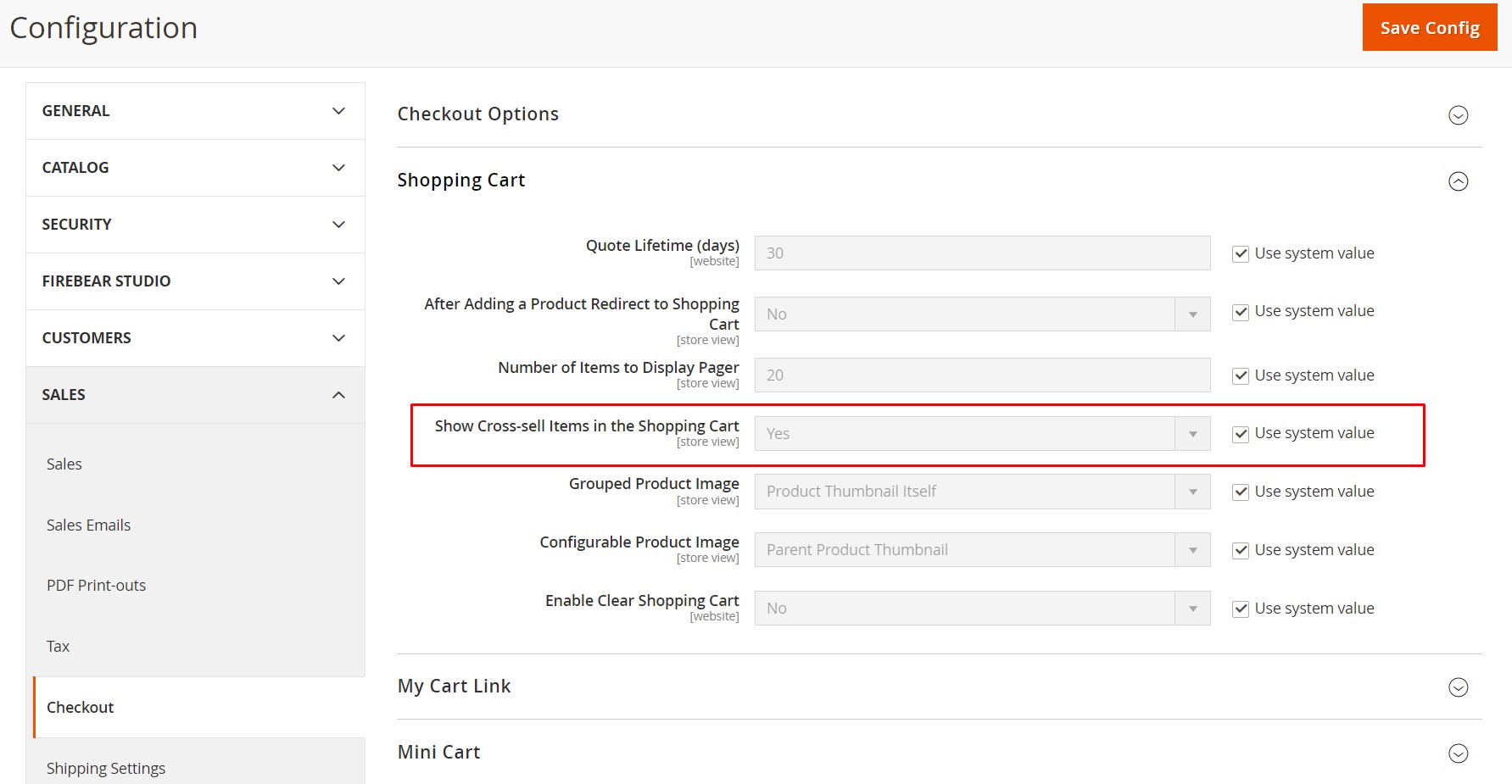 show hide magento 2 cross sell