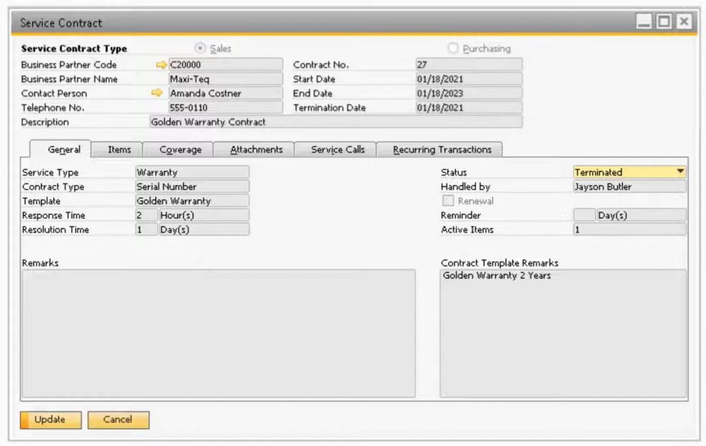 SAP Business One InDepth Review The Essentials of SAP B1 Service Module FireBear
