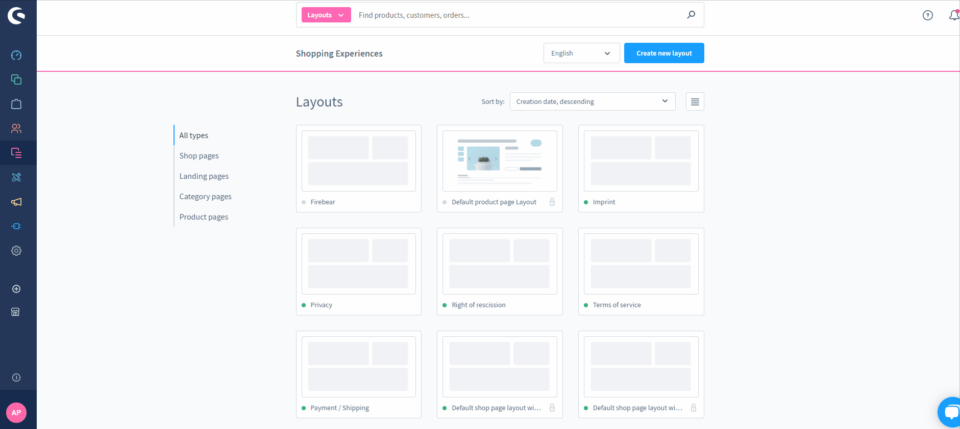layout configuration for your Shopware e-commerce website