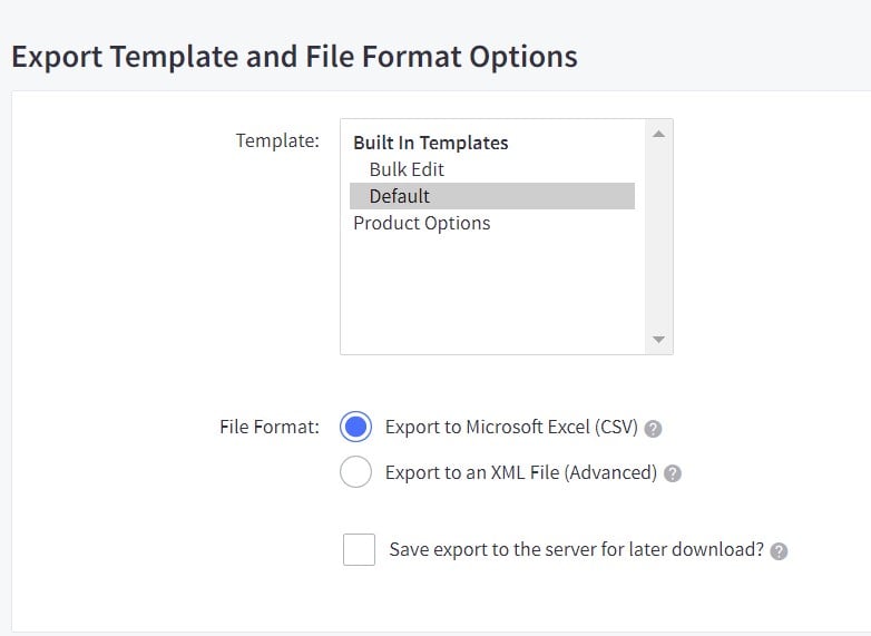 How To Choose A Product Export Template in BigCommerce