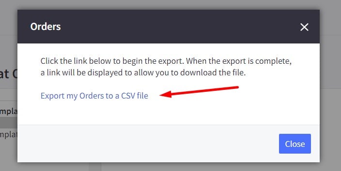 export orders to a CSV file in BigCommerce