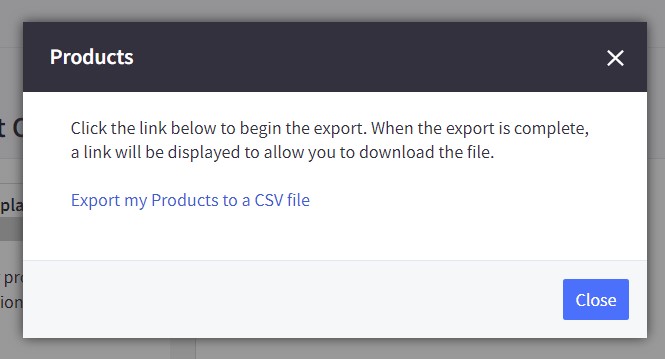 bigcommerce export products to a CSV file