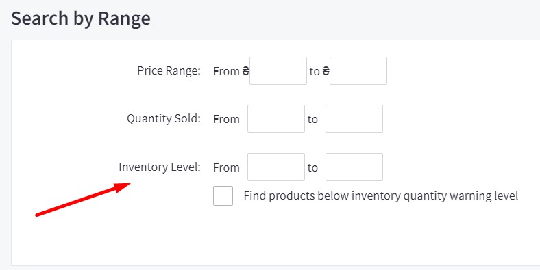 BigCommerce export product by inventory level