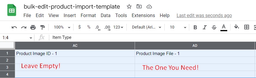 BigCommerce product import: product image file in csv