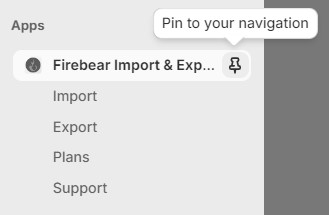 pin apps and channels to your Shopify admin navigation