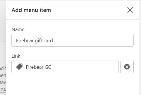 how to add Shopify gift cards to navigation