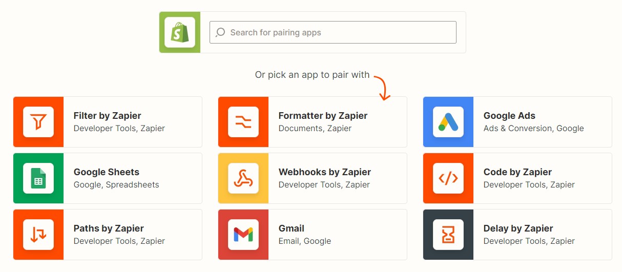 Shopify integrations: Zapier iPaaS