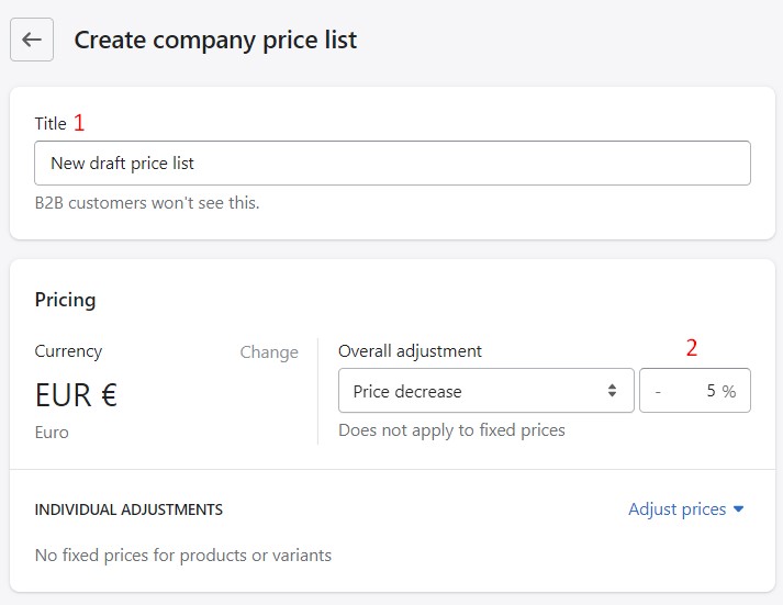 add shopify price list