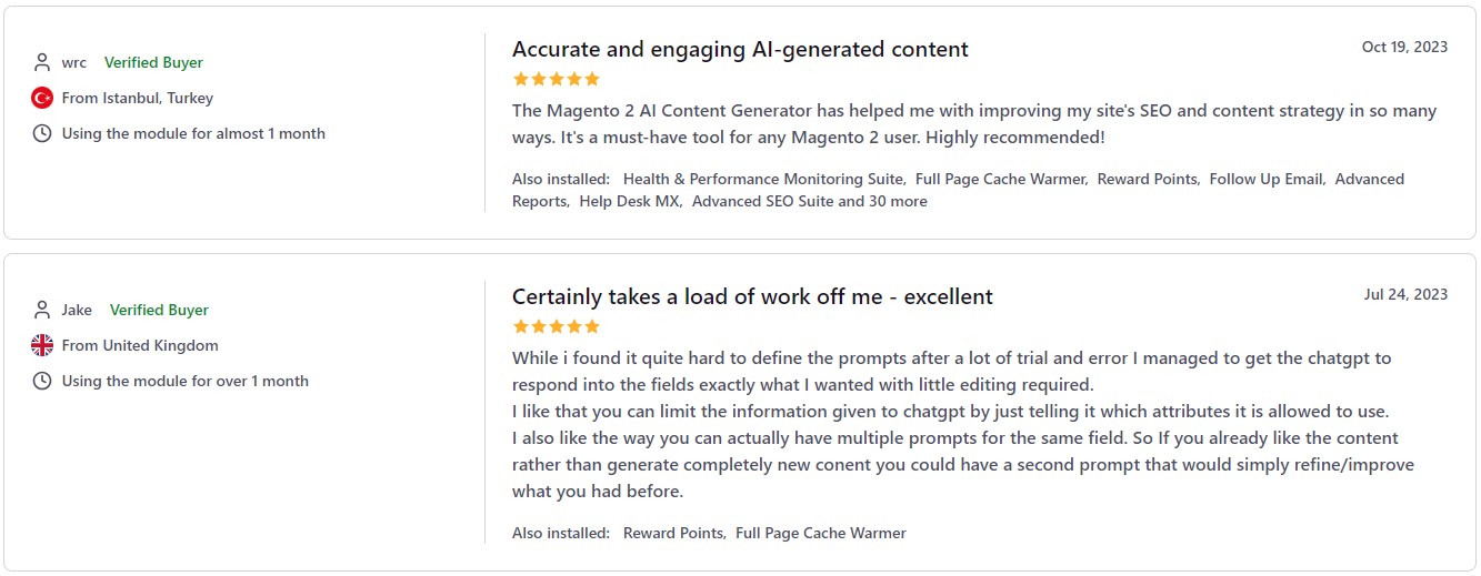 What people think about magento 2 ai content generator by mirasvit 