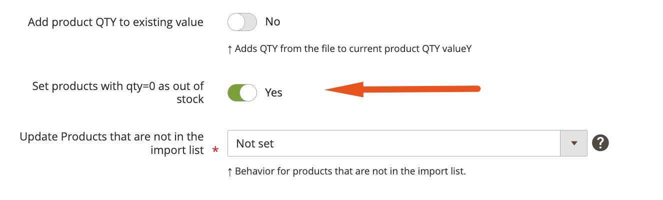 Set products with qty=0 as out of stock feature