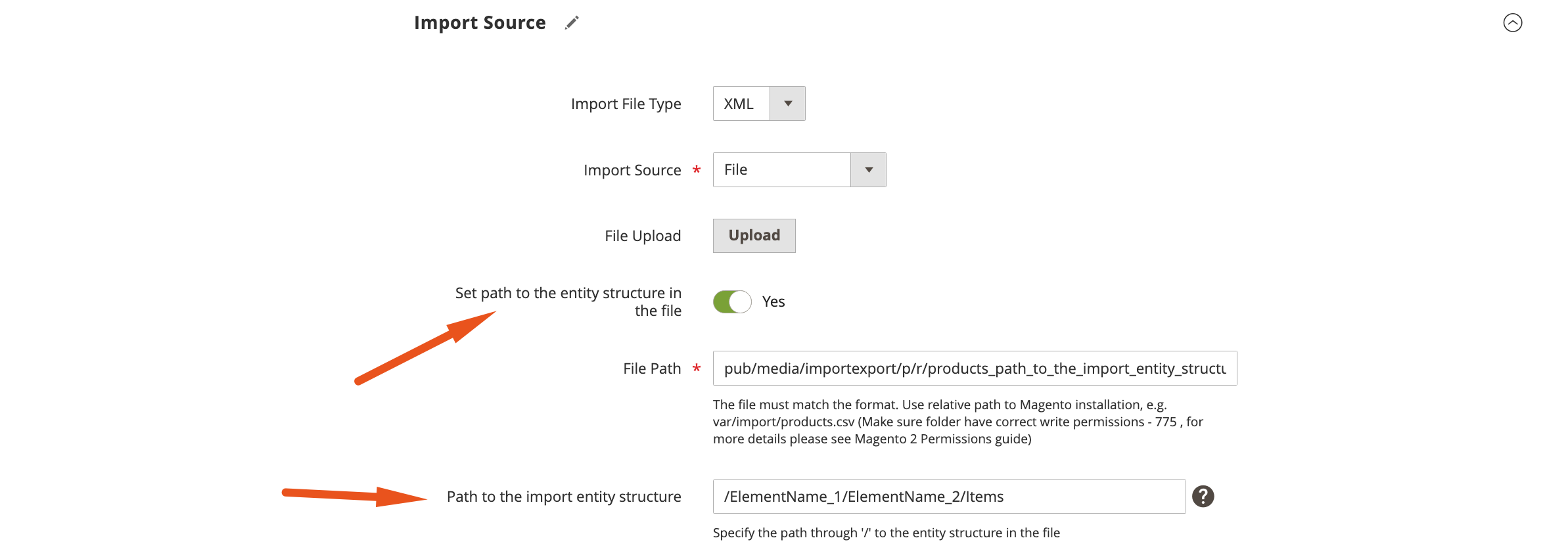 import source for nested JSON