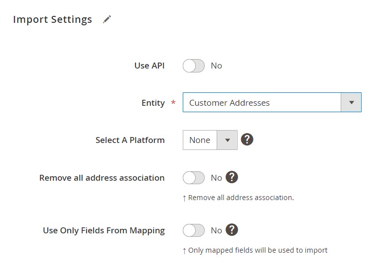 import settings  for customer addresses in magento 2