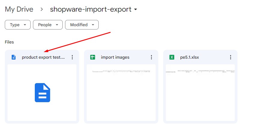 Shopware 6 google drive export