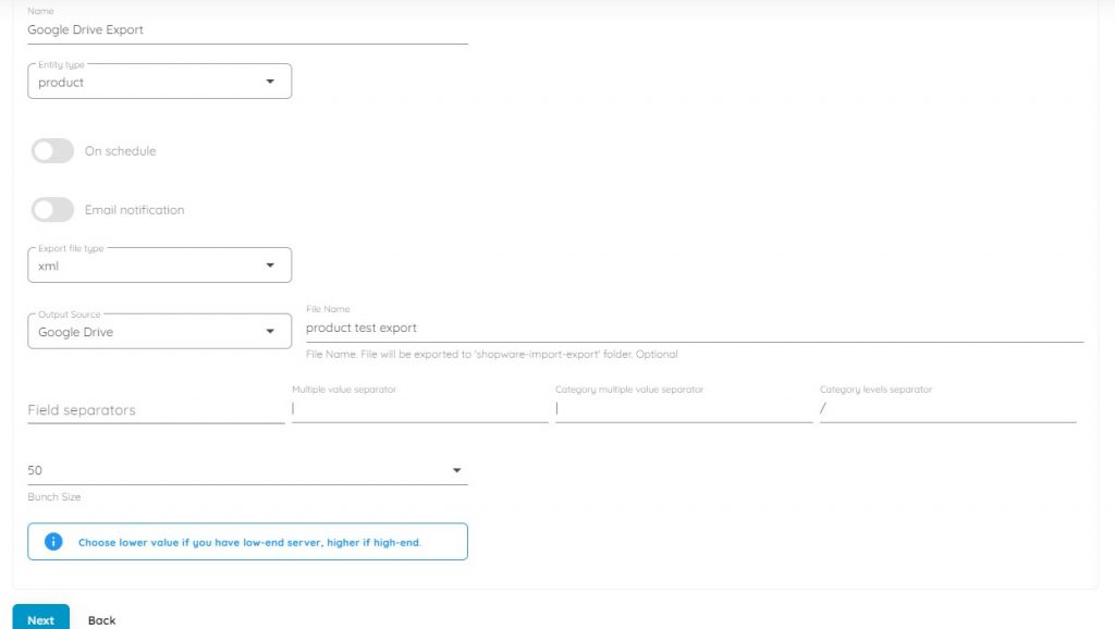 Shopware 6 Google Drive Export | FireBear