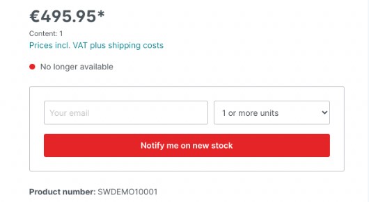 Shopware 6 out-of-stock products
