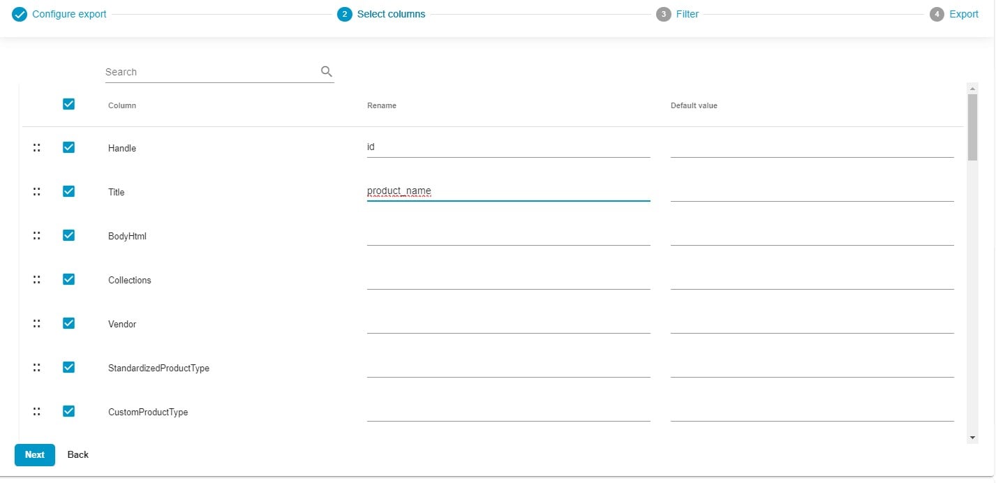 Shopify to Excel, Shopify export orders: mapping