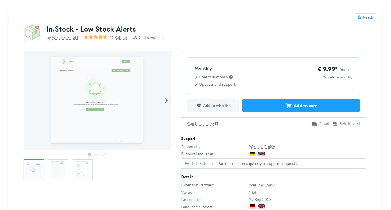 Shopware 6 out-of-stock products