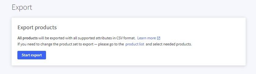 BigCommerce product export without mapping
