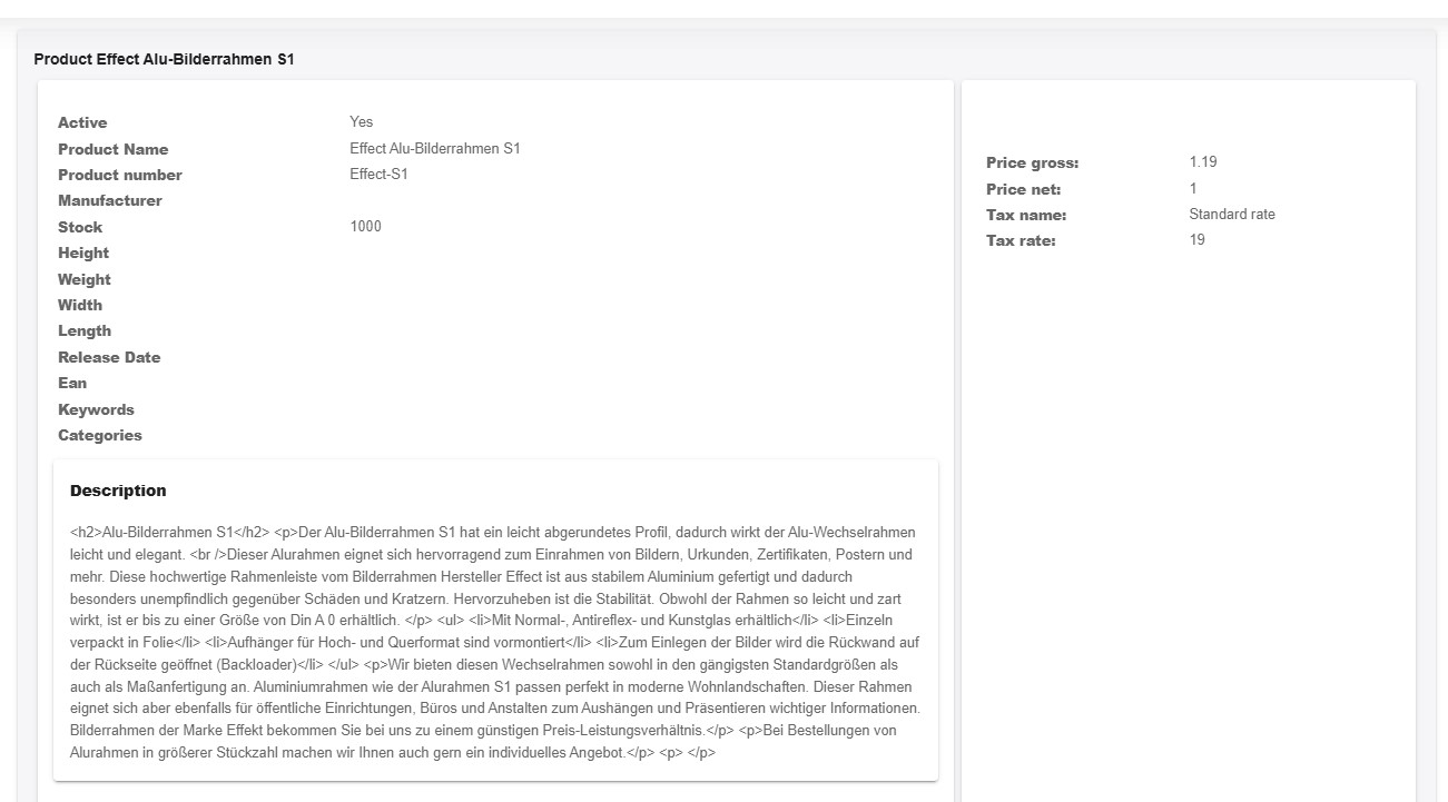 pre-import product preview in shopware 6 product import