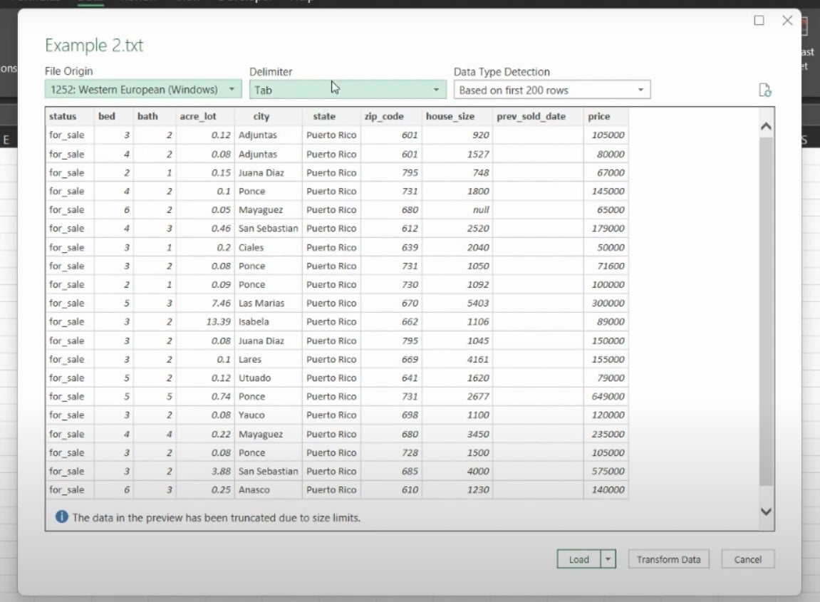 screenshot showing how to Set file origin, delimiter, and data type detection for your Excel Magento 2 integration