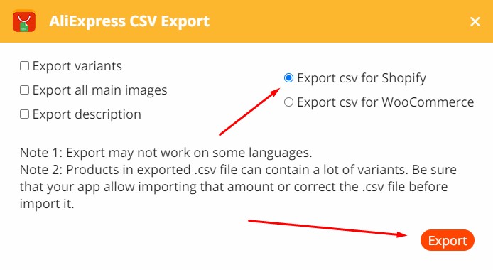 How To Import Products From AliExpress To Shopify: AliExpress CSV Export process