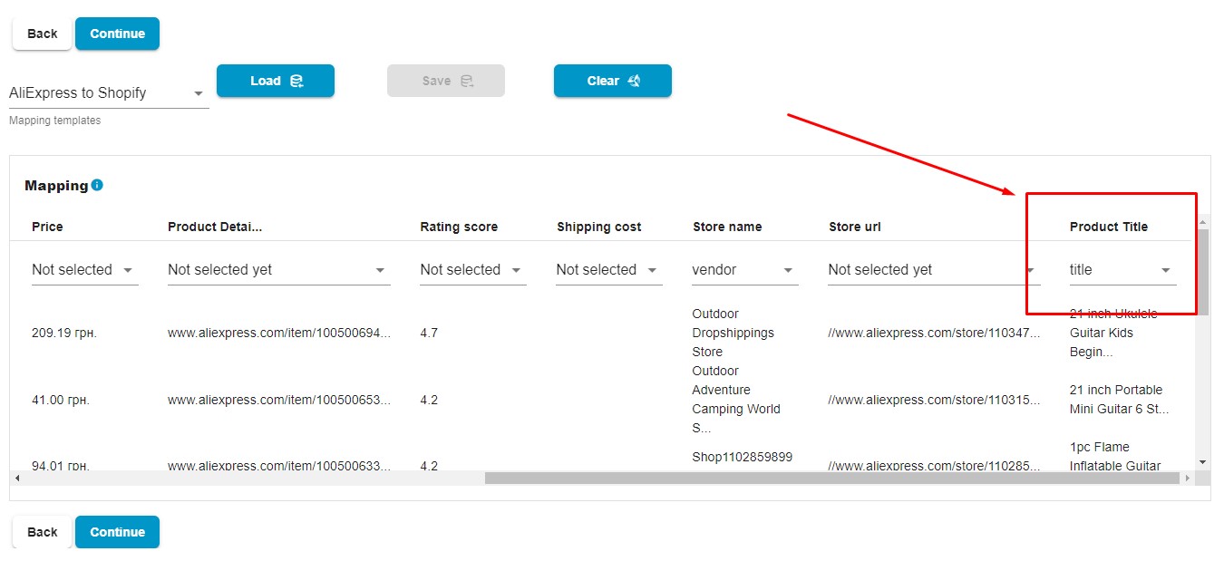 How To Import Products From AliExpress To Shopify:data mapping