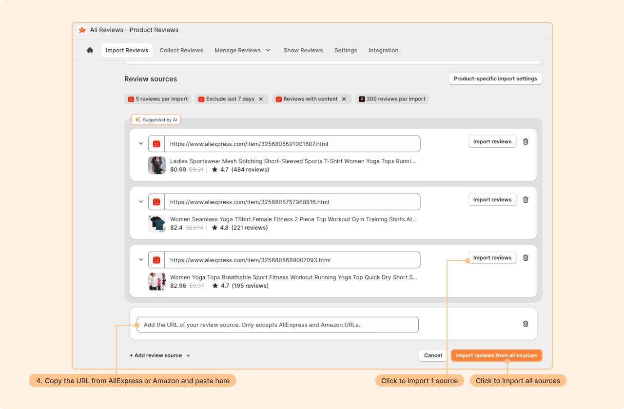 How to Import Reviews from AliExpress to Shopify: Import reviews from all sources