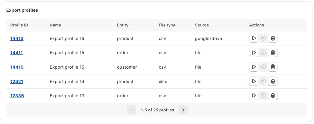 Import & Export Tool for Shopify: export profiles