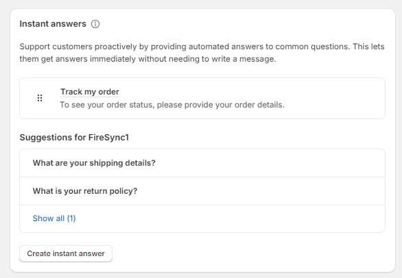 Shopify customer service chat: instant answers