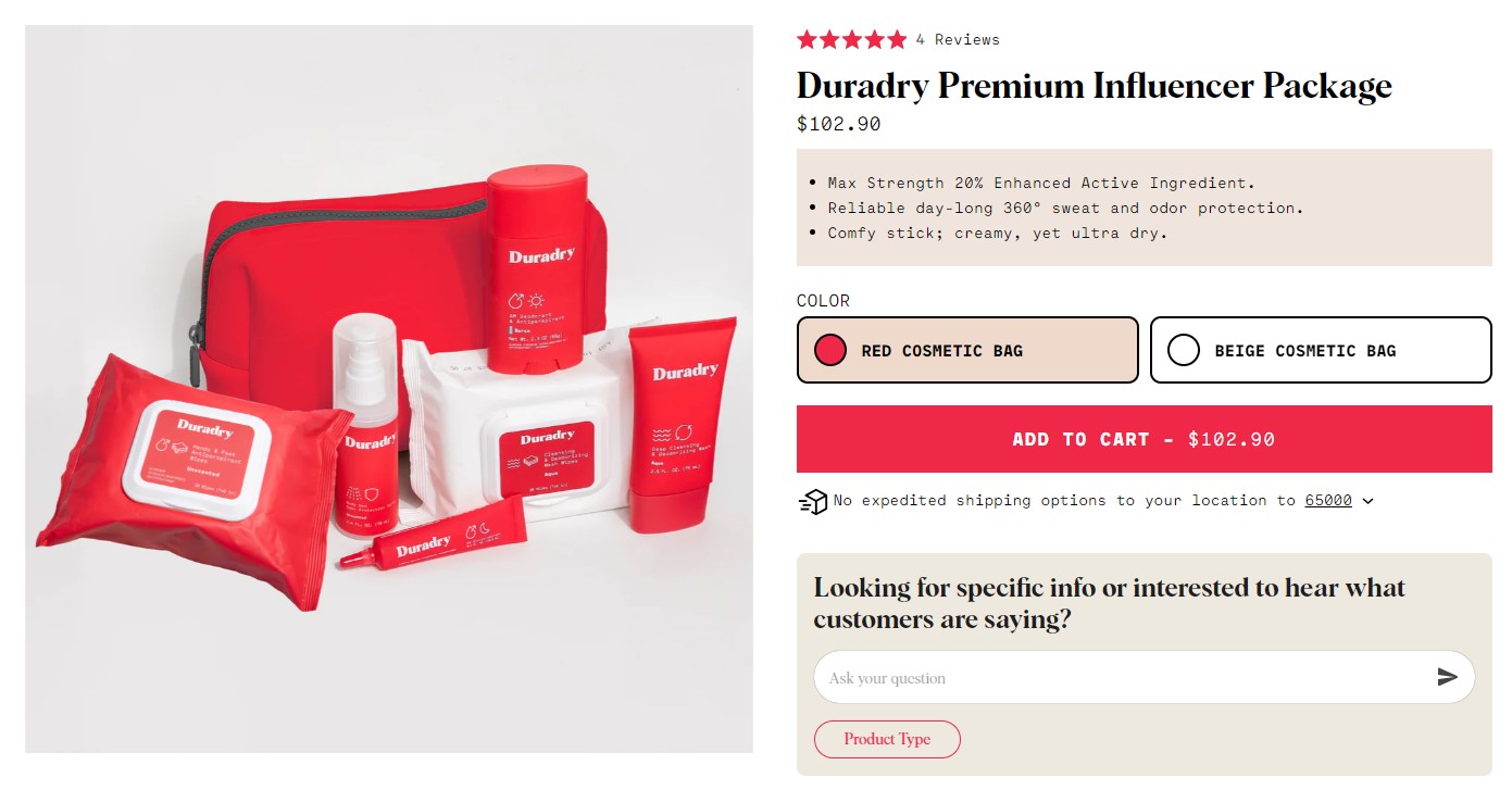 Duradry Premium Influencer Package