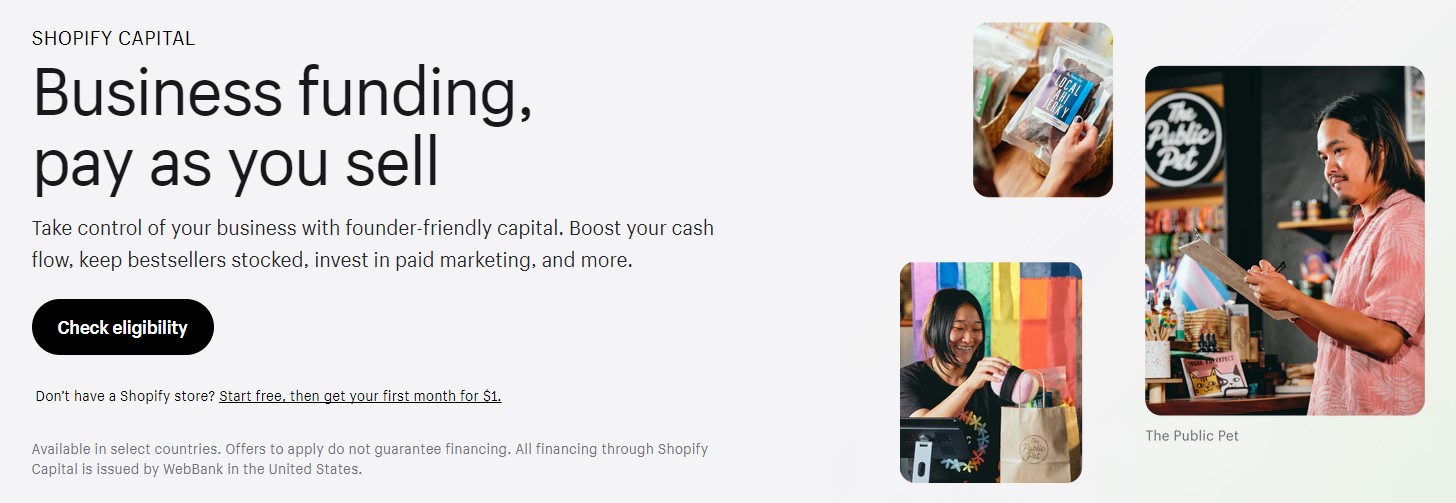 Shopify Capital Cash Advances & Merchant Loans