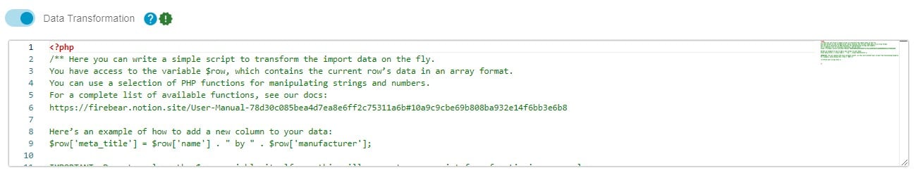 Modify attribure values with Data Trnaformation for Shopware 6 import