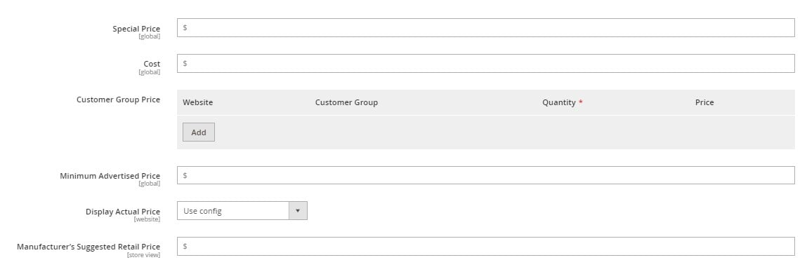 add Manufacturer’s Suggested Retail Price to product in magento 2 - MSRP in advanced pricing