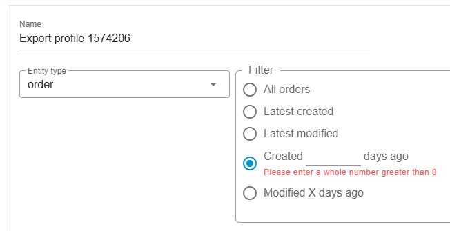 order export x days ago - feature of Improved Import, Export & Mass Actions Shopware 6 Extension