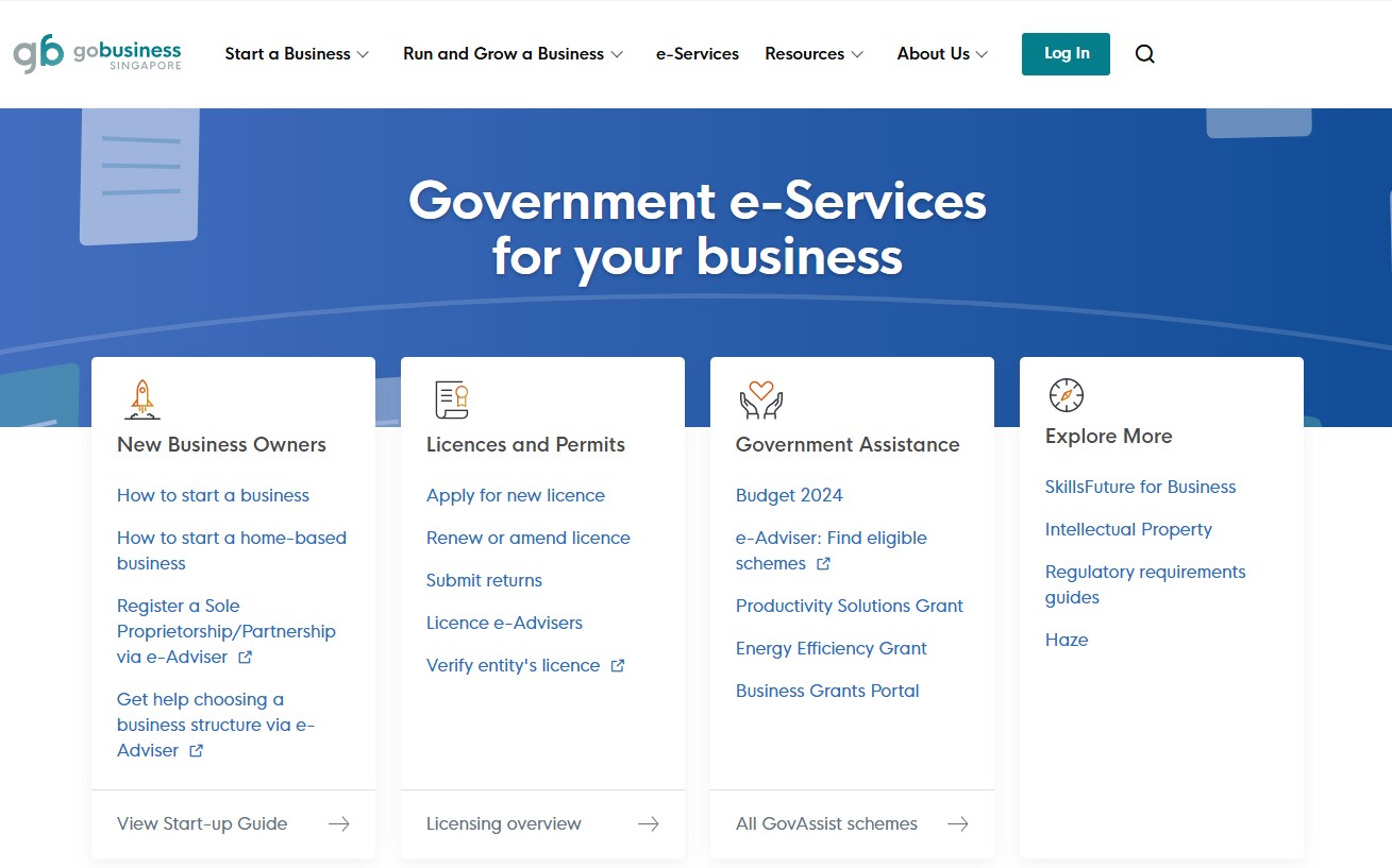 GoBusiness Gov Assist portal where you can look for vendors supported by PSG