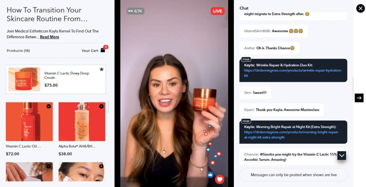 Interactive Live Streaming Sales with Dr. Dennis Gross Skincare