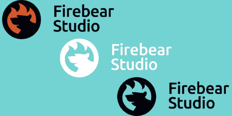 firebear studio logo in three colors