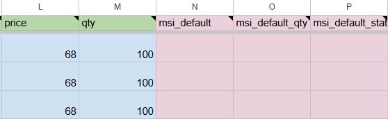 product csv with msi magento 2 inventory data