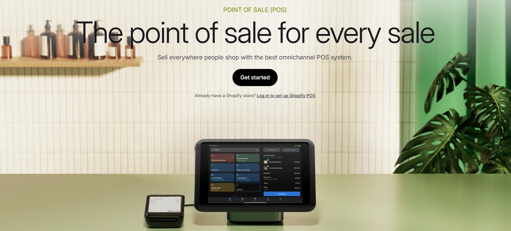 Shopify POS system setup for offline sales, highlighting its omnichannel capabilities for retail businesses